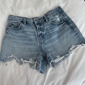 Carly Jean Los Angeles Light Blue Distressed Jean Shorts